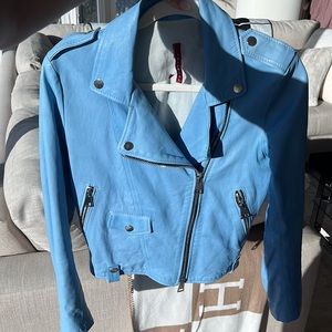 Imperial blue leather jacket